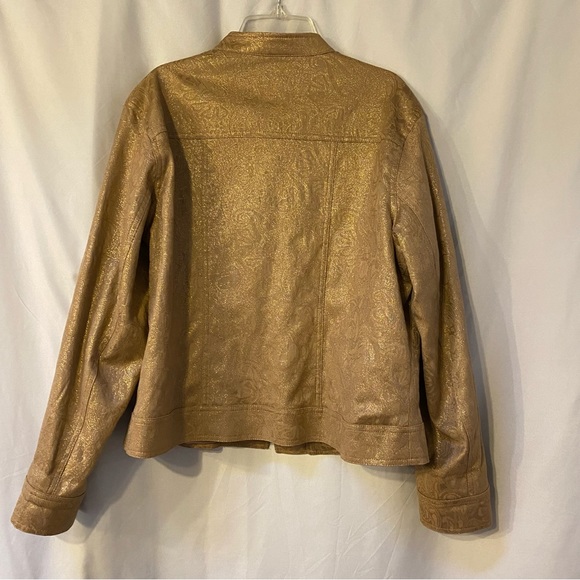 Chico’s Jacket, Size 2. Tan/Gold - Picture 2 of 8